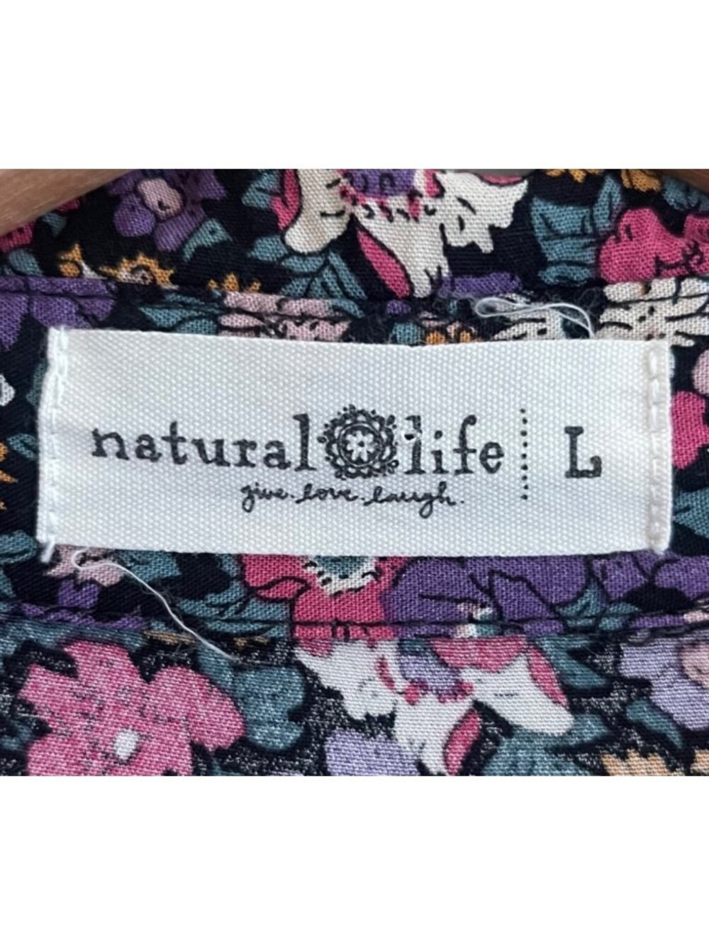 Natural Life Womens Floral Maxi Dress Size L Boho Cottagecore Prairie Whimsical - Picture 3 of 11